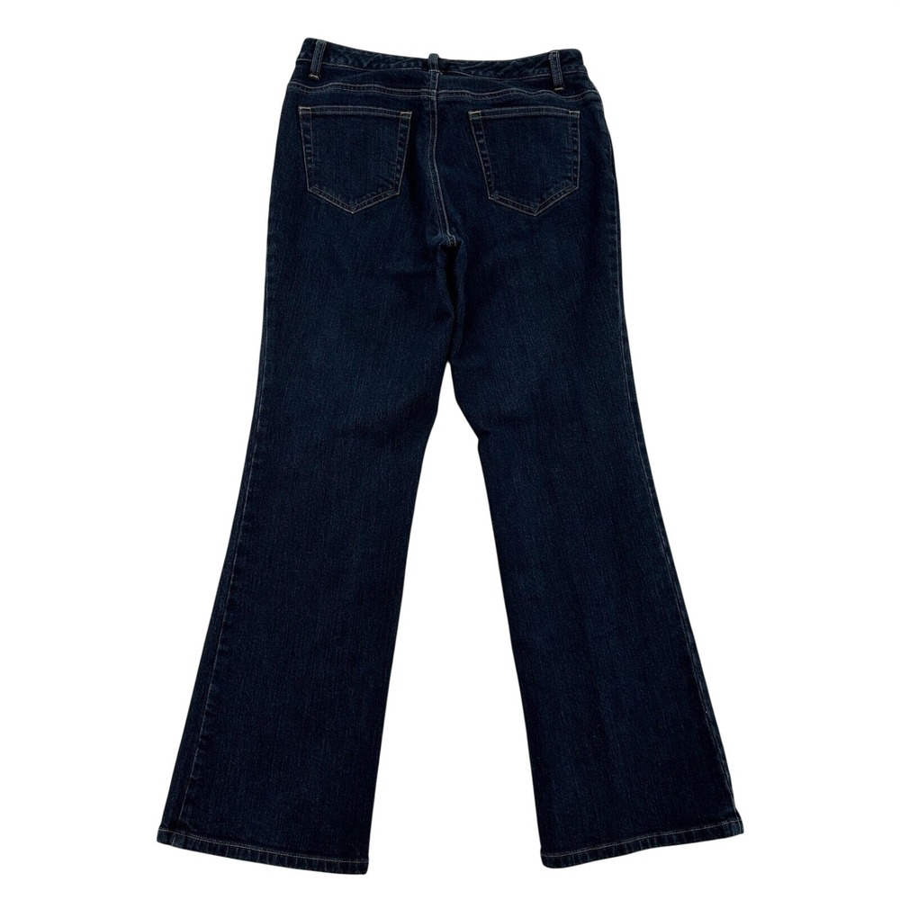 Lands' End Bootcut Jeans Women Size 4 Dark Wash Denim Classic Whiskered Comfy